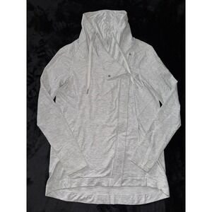 Lululemon Women's Coast Easy Wrap Jacket Heathered Gray Hooded Size‎ 8